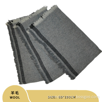gray color wool custom scarf for women warm